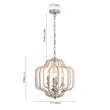 Load image into Gallery viewer, LightFixturesUSA - (OpenBox) Boho 4 - Light Wood Beaded Lantern Pendant - Chandelier - Brown Wood + Matte Black Metal -