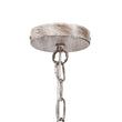 Load image into Gallery viewer, LightFixturesUSA - (OpenBox) Boho 4 - Light Wood Beaded Lantern Pendant - Chandelier - White Wood + Rough Grey Metal -
