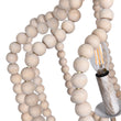 Load image into Gallery viewer, LightFixturesUSA - (OpenBox) Boho 4 - Light Wood Beaded Lantern Pendant - Chandelier - White Wood + Rough Grey Metal -