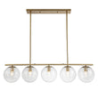 Load image into Gallery viewer, LightFixturesUSA - (OpenBox) Brass 5 - Light Glass Globe Linear Pendant - Chandelier -
