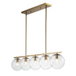 Load image into Gallery viewer, LightFixturesUSA - (OpenBox) Brass 5 - Light Glass Globe Linear Pendant - Chandelier -