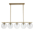 Load image into Gallery viewer, LightFixturesUSA - (OpenBox) Brass 5 - Light Glass Globe Linear Pendant - Chandelier -