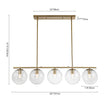 Load image into Gallery viewer, LightFixturesUSA - (OpenBox) Brass 5 - Light Glass Globe Linear Pendant - Chandelier -