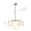 Load image into Gallery viewer, LightFixturesUSA - (OpenBox) Brass 6 - Light Milky White Globe Round Chandelier - Chandelier - 6 - Lt - Brass