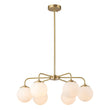 Load image into Gallery viewer, LightFixturesUSA - (OpenBox) Brass 6 - Light Milky White Globe Round Chandelier - Chandelier - 6 - Lt - Brass