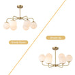 Load image into Gallery viewer, LightFixturesUSA - (OpenBox) Brass 6 - Light Milky White Globe Round Chandelier - Chandelier - 6 - Lt - Brass