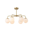 Load image into Gallery viewer, LightFixturesUSA - (OpenBox) Brass 6 - Light Milky White Globe Round Chandelier - Chandelier - 6 - Lt - Brass