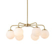 Load image into Gallery viewer, LightFixturesUSA - (OpenBox) Brass 6 - Light Milky White Globe Round Chandelier - Chandelier - 6 - Lt - Brass