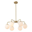 Load image into Gallery viewer, LightFixturesUSA - (OpenBox) Brass 6 - Light Milky White Globe Round Chandelier - Chandelier - 6 - Lt - Brass