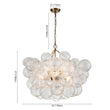 Load image into Gallery viewer, LightFixturesUSA - (OpenBox) Brass Cluster Ribbed Glass Globe Bubble Chandelier - Chandelier - 3 - Lt - Black