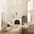Load image into Gallery viewer, LightFixturesUSA - (OpenBox) Brass Cluster Ribbed Glass Globe Bubble Chandelier - Chandelier - 3 - Lt - Brass