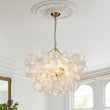 Load image into Gallery viewer, LightFixturesUSA - (OpenBox) Brass Cluster Ribbed Glass Globe Bubble Chandelier - Chandelier - 3 - Lt - Brass