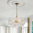 Load image into Gallery viewer, LightFixturesUSA - (OpenBox) Brass Cluster Ribbed Glass Globe Bubble Chandelier - Chandelier - 3 - Lt - Brass