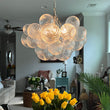 Load image into Gallery viewer, LightFixturesUSA - (OpenBox) Brass Cluster Ribbed Glass Globe Bubble Chandelier - Chandelier - 8 - Lt - Black
