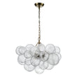 Load image into Gallery viewer, LightFixturesUSA - (OpenBox) Brass Cluster Ribbed Glass Globe Bubble Chandelier - Chandelier - 8 - Lt - Nickel