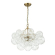 Load image into Gallery viewer, LightFixturesUSA - (OpenBox) Brass Cluster Sculpture Texture Glass Globe Bubble Chandelier - Chandelier - Brass - 8 - Lt