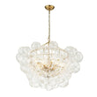 Load image into Gallery viewer, LightFixturesUSA - (OpenBox) Brass Cluster Sculpture Texture Glass Globe Bubble Chandelier - Chandelier - Brass - 8 - Lt