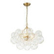 Load image into Gallery viewer, LightFixturesUSA - (OpenBox) Brass Cluster Sculpture Texture Glass Globe Bubble Chandelier - Chandelier - Brass - 8 - Lt