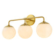 Load image into Gallery viewer, LightFixturesUSA - (OpenBox) Brass Daisy 3 - Light Opal Glass Globe Vanity Light - Wall Sconce - Brass -