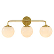 Load image into Gallery viewer, LightFixturesUSA - (OpenBox) Brass Daisy 3 - Light Opal Glass Globe Vanity Light - Wall Sconce - Brass -