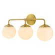 Load image into Gallery viewer, LightFixturesUSA - (OpenBox) Brass Daisy 3 - Light Opal Glass Globe Vanity Light - Wall Sconce - Brass -