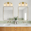 Load image into Gallery viewer, LightFixturesUSA - (OpenBox) Brass Daisy 3 - Light Opal Glass Globe Vanity Light - Wall Sconce - Brass -