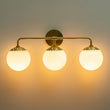 Load image into Gallery viewer, LightFixturesUSA - (OpenBox) Brass Daisy 3 - Light Opal Glass Globe Vanity Light - Wall Sconce - Brass -
