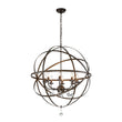Load image into Gallery viewer, LightFixturesUSA - (OpenBox) Classic 8 - Light Sphere Chandelier with Crystal Accents - Chandelier - Nickel -