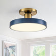 Load image into Gallery viewer, LightFixturesUSA - (OpenBox) Contemporary Brass Blue Round LED Semi Flush Lighting - Ceiling Light -