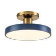 Load image into Gallery viewer, LightFixturesUSA - (OpenBox) Contemporary Brass Blue Round LED Semi Flush Lighting - Ceiling Light -