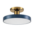 Load image into Gallery viewer, LightFixturesUSA - (OpenBox) Contemporary Brass Blue Round LED Semi Flush Lighting - Ceiling Light -