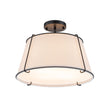 Load image into Gallery viewer, LightFixturesUSA - (OpenBox) Contemporary Wide Linen Drum Brass Semi Flush Mount - Ceiling Light - 4 - Lt - Black