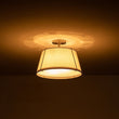 Load image into Gallery viewer, LightFixturesUSA - (OpenBox) Contemporary Wide Linen Drum Brass Semi Flush Mount - Ceiling Light - 4 - Lt - Brass