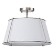 Load image into Gallery viewer, LightFixturesUSA - (OpenBox) Contemporary Wide Linen Drum Brass Semi Flush Mount - Ceiling Light - 4 - Lt - Brass