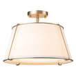 Load image into Gallery viewer, LightFixturesUSA - (OpenBox) Contemporary Wide Linen Drum Brass Semi Flush Mount - Ceiling Light - 4 - Lt - Brass