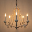 Load image into Gallery viewer, LightFixturesUSA - (OpenBox) Distressed White Shabby Chic Candle Style Chandelier - Chandelier -