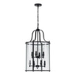Load image into Gallery viewer, LightFixturesUSA - (OpenBox) Farmhouse Wide Clear Glass Cylinder Cage Pendant - Chandelier - Black -