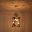 Load image into Gallery viewer, LightFixturesUSA - (OpenBox) Farmhouse Wide Clear Glass Cylinder Cage Pendant - Chandelier - Black -