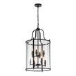 Load image into Gallery viewer, LightFixturesUSA - (OpenBox) Farmhouse Wide Clear Glass Cylinder Cage Pendant - Chandelier - Black -