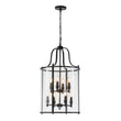 Load image into Gallery viewer, LightFixturesUSA - (OpenBox) Farmhouse Wide Clear Glass Cylinder Cage Pendant - Chandelier - Black -