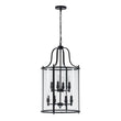 Load image into Gallery viewer, LightFixturesUSA - (OpenBox) Farmhouse Wide Clear Glass Cylinder Cage Pendant - Chandelier - Black -
