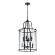 Load image into Gallery viewer, LightFixturesUSA - (OpenBox) Farmhouse Wide Clear Glass Cylinder Cage Pendant - Chandelier - Black -