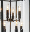 Load image into Gallery viewer, LightFixturesUSA - (OpenBox) Farmhouse Wide Clear Glass Cylinder Cage Pendant - Chandelier - Black -