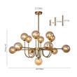 Load image into Gallery viewer, LightFixturesUSA - (OpenBox) Glam 13 - Light Sputnik Glass Globe Bubble Chandelier - Chandelier - Brass -