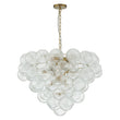 Load image into Gallery viewer, LightFixturesUSA - (OpenBox) Glam Brass Cluster Ribbed Glass Globe Bubble Chandelier - Chandelier - Brass -