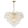 Load image into Gallery viewer, LightFixturesUSA - (OpenBox) Glam Brass Cluster Ribbed Glass Globe Bubble Chandelier - Chandelier - Brass -