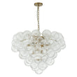 Load image into Gallery viewer, LightFixturesUSA - (OpenBox) Glam Brass Cluster Ribbed Glass Globe Bubble Chandelier - Chandelier - Brass -