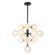 Load image into Gallery viewer, LightFixturesUSA - (OpenBox) Mid - Century Frosted Glass Bubble Tiered Sputnik Chandelier - Chandelier - Black -