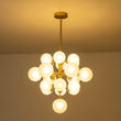 Load image into Gallery viewer, LightFixturesUSA - (OpenBox) Mid - Century Frosted Glass Bubble Tiered Sputnik Chandelier - Chandelier - Black -