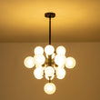 Load image into Gallery viewer, LightFixturesUSA - (OpenBox) Mid - Century Frosted Glass Bubble Tiered Sputnik Chandelier - Chandelier - Black -